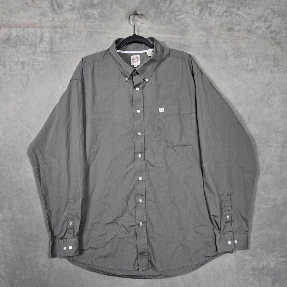 Cinch Shirt mens XL Gray oversized Long Sleeve Button Down Western Rodeo Cowboy